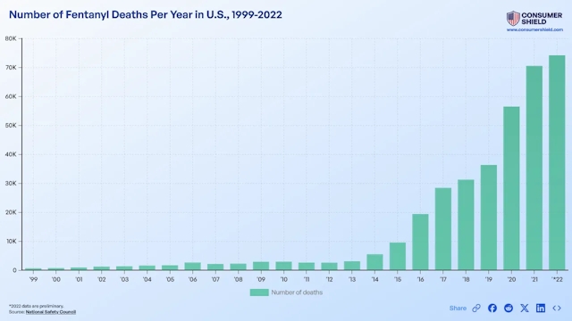 Fentanyl Deaths Per Year (2024)